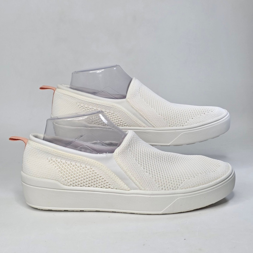Dr. Scholls Dreamy Knit Slip On Sneakers White Pink US 8.5 M Sustainable Comfort